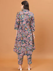 Floral Printed Cotton Kurta With Pants