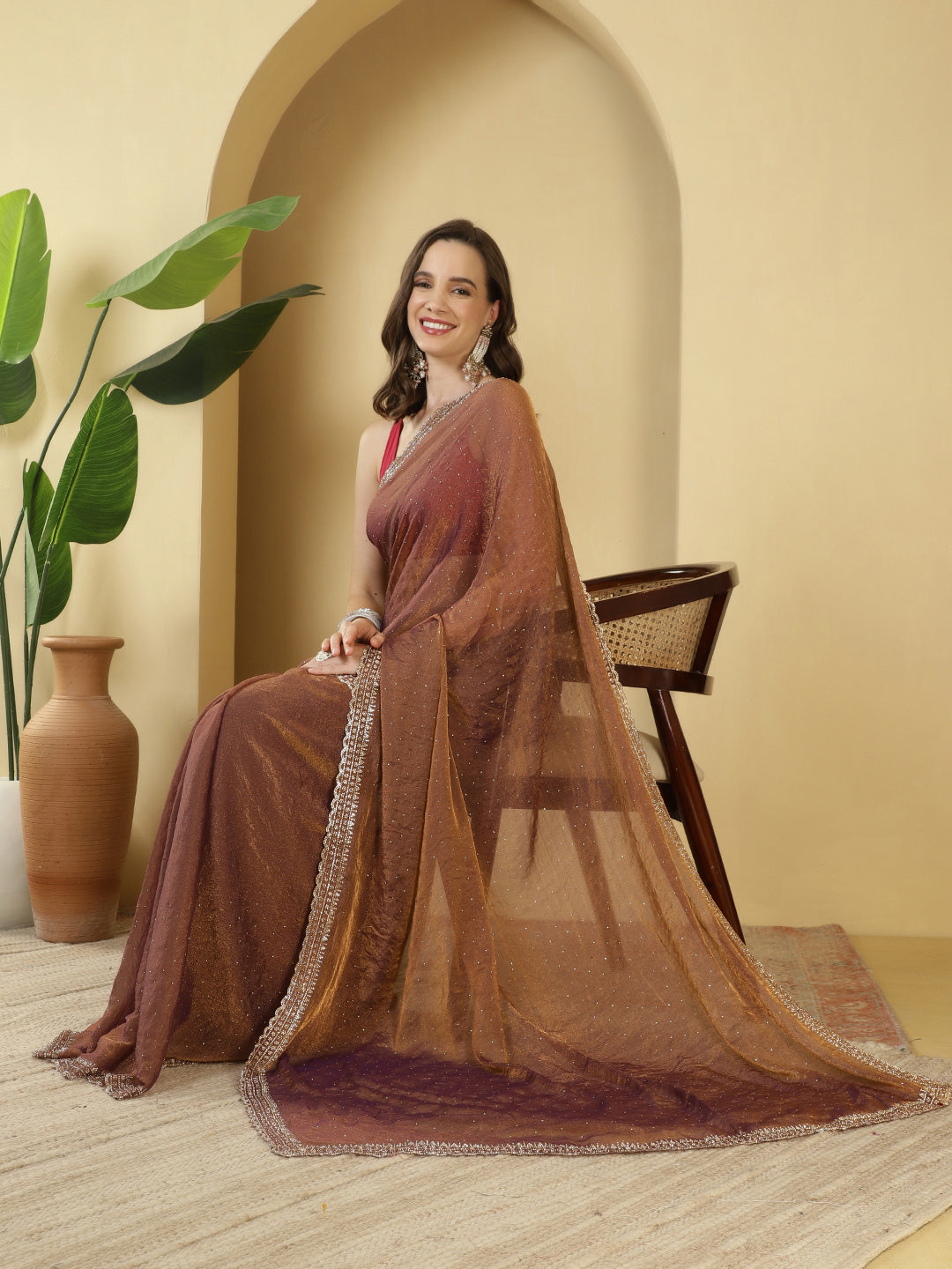 Sequence Work Georgette Saree