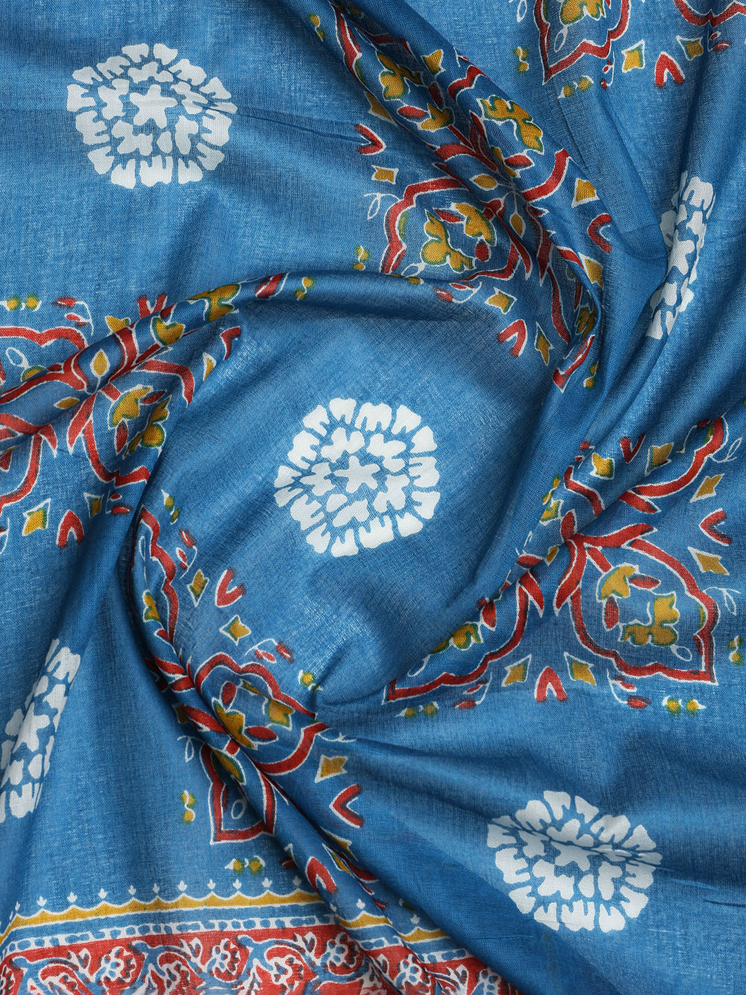 Printed Cotton Blend Unstitched Suit With Dupatta