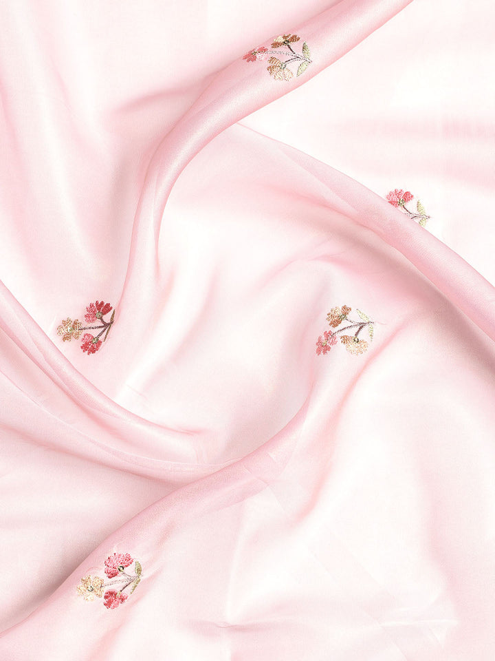 Embroidered Organza Unstitched Suit With Dupatta