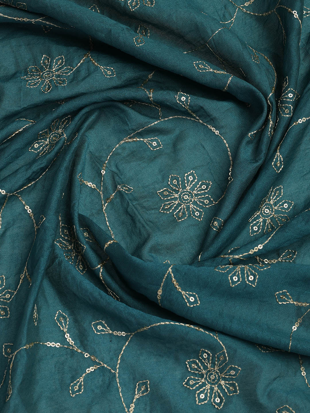 Neck Embroidered Cotton Blend Unstitched Suit With Dupatta