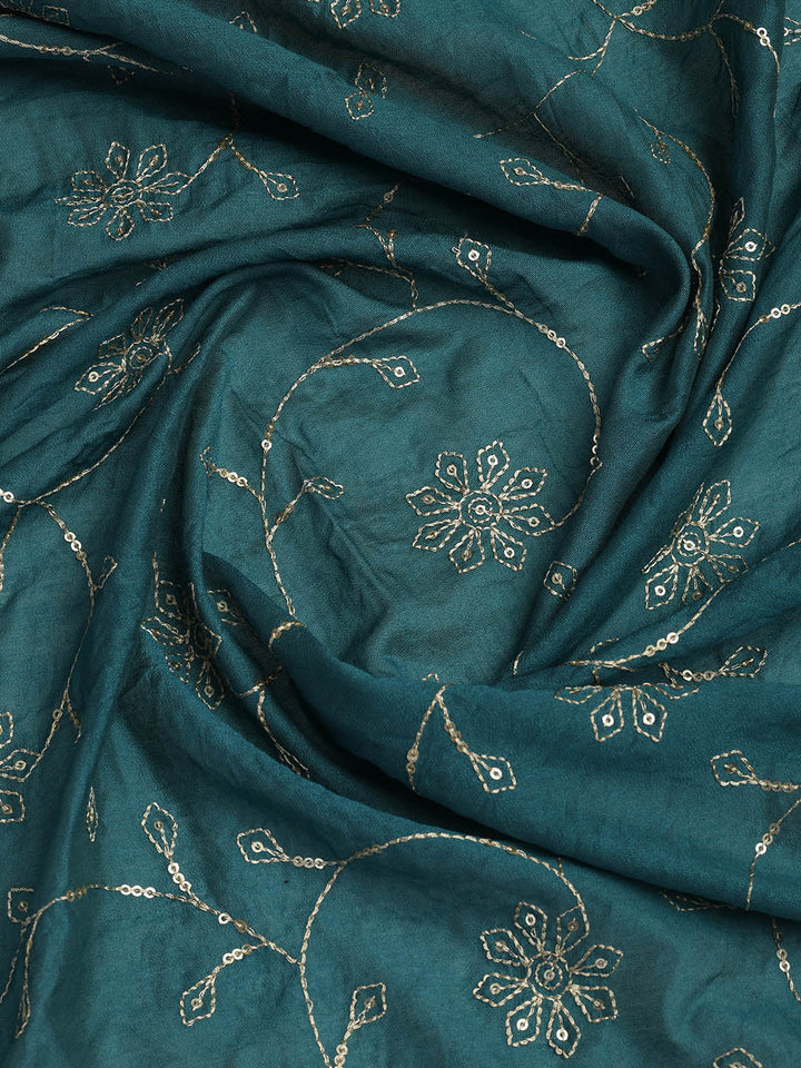 Neck Embroidered Cotton Blend Unstitched Suit With Dupatta