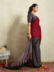 Printed Satin Saree