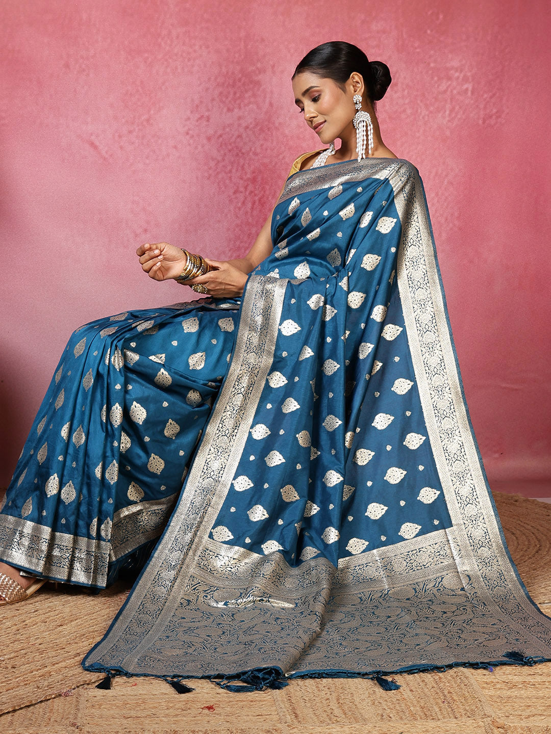 Zari Border Woven Art Silk Saree