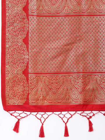 Zari Border Booti Handloom Woven Saree