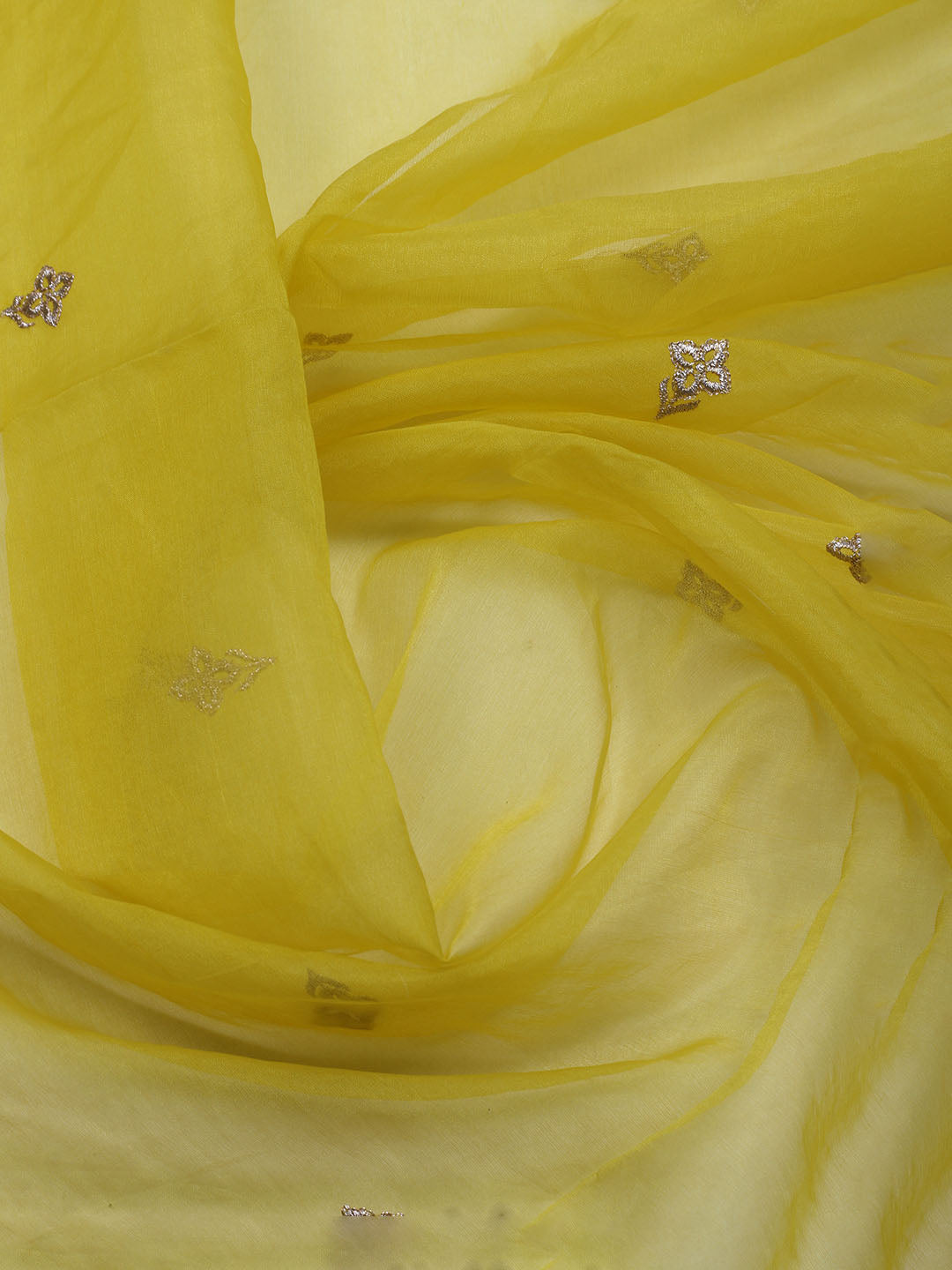 Embroidered Chanderi Unstitched Suit With Dupatta