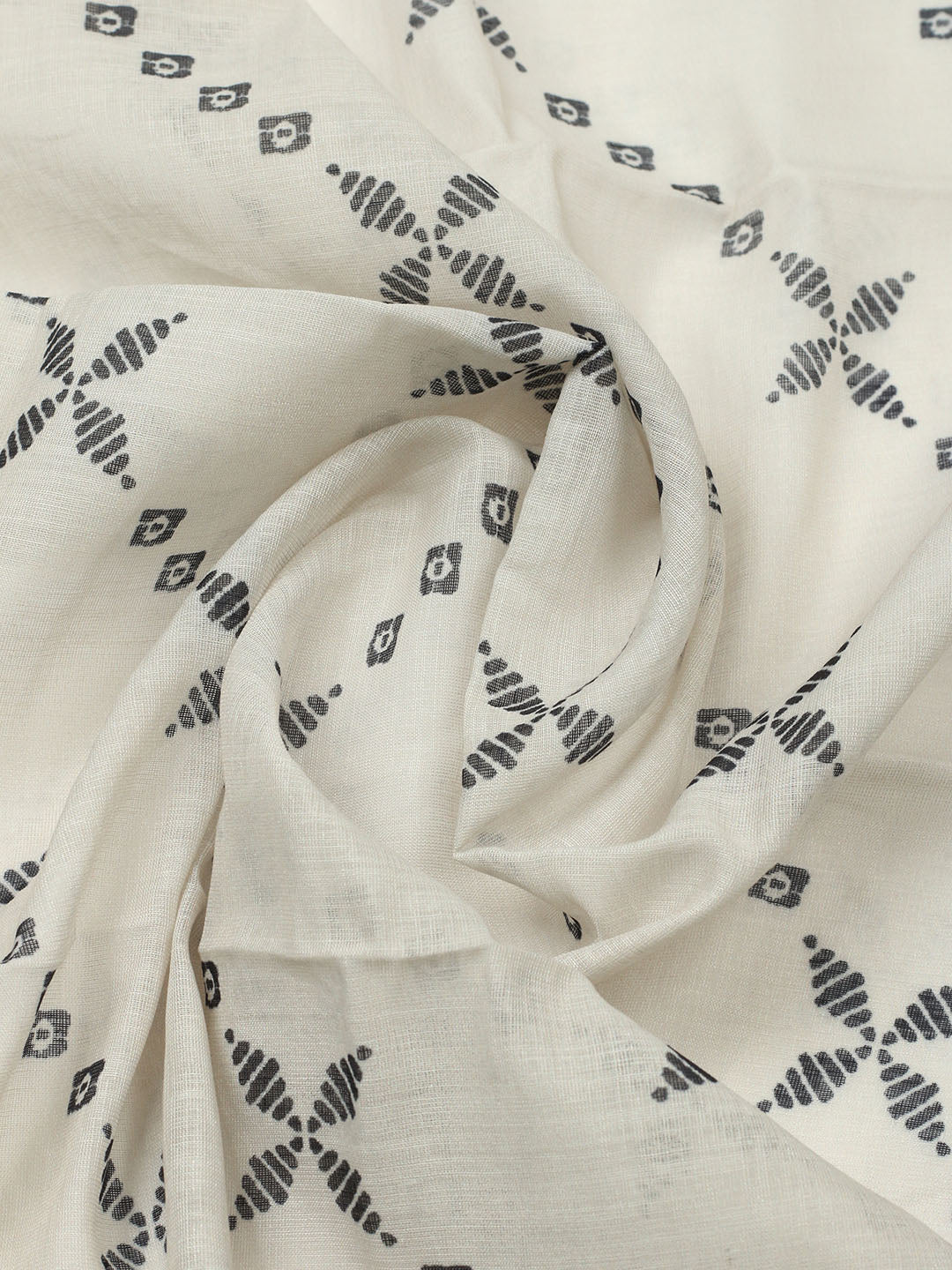 Embroidered Cotton Blend Unstitched Suit With Pant &amp; Dupatta