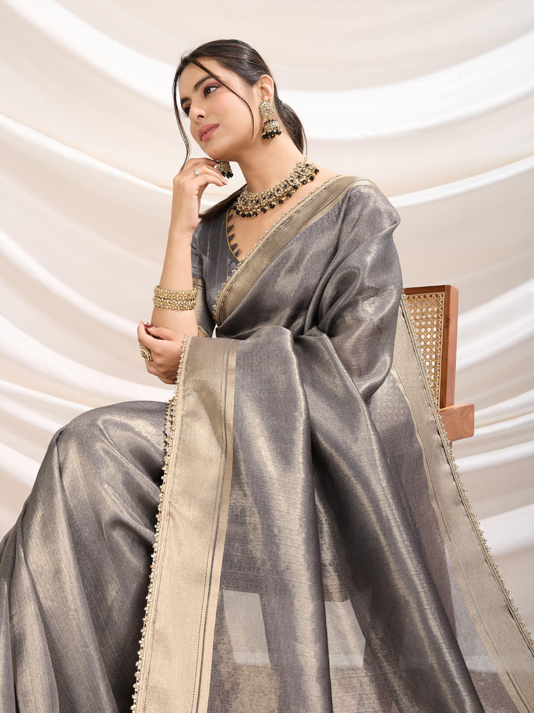 Woven Design Linen Blend Saree