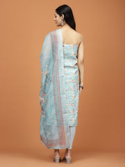 Printed Cotton Unstitched Suit Piece With Dupatta