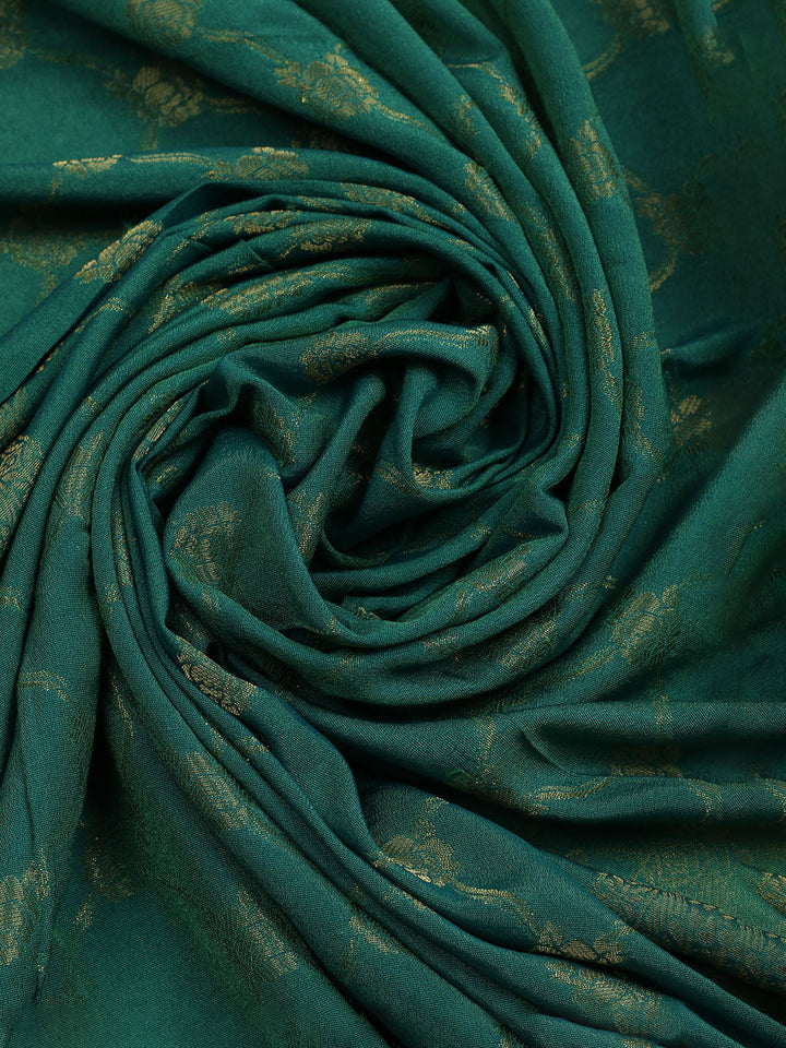Embroidered Chanderi Unstitched Suit With Dupatta