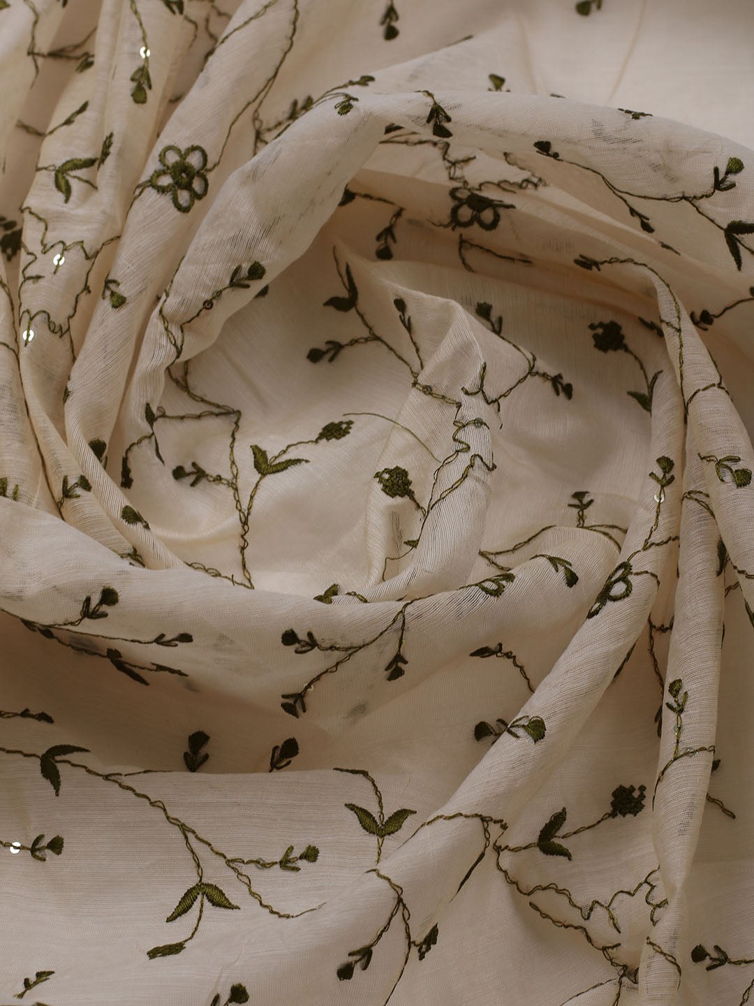 Neck Embroidered Cotton Blend Unstitched Suit With Dupatta