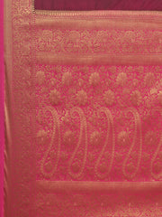 Plain Zari Border Woven Handloom Saree