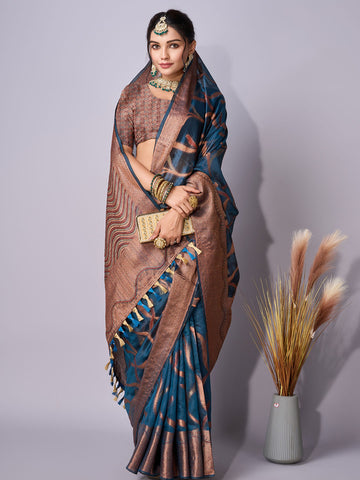 Zari Jaal Woven Art Silk Saree