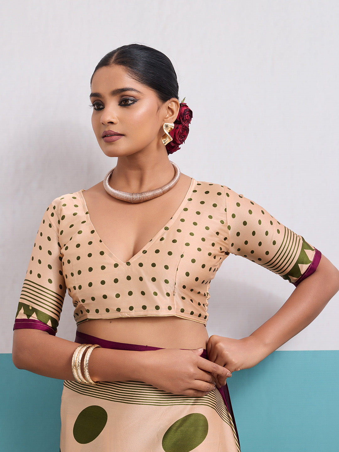 Printed Satin Saree