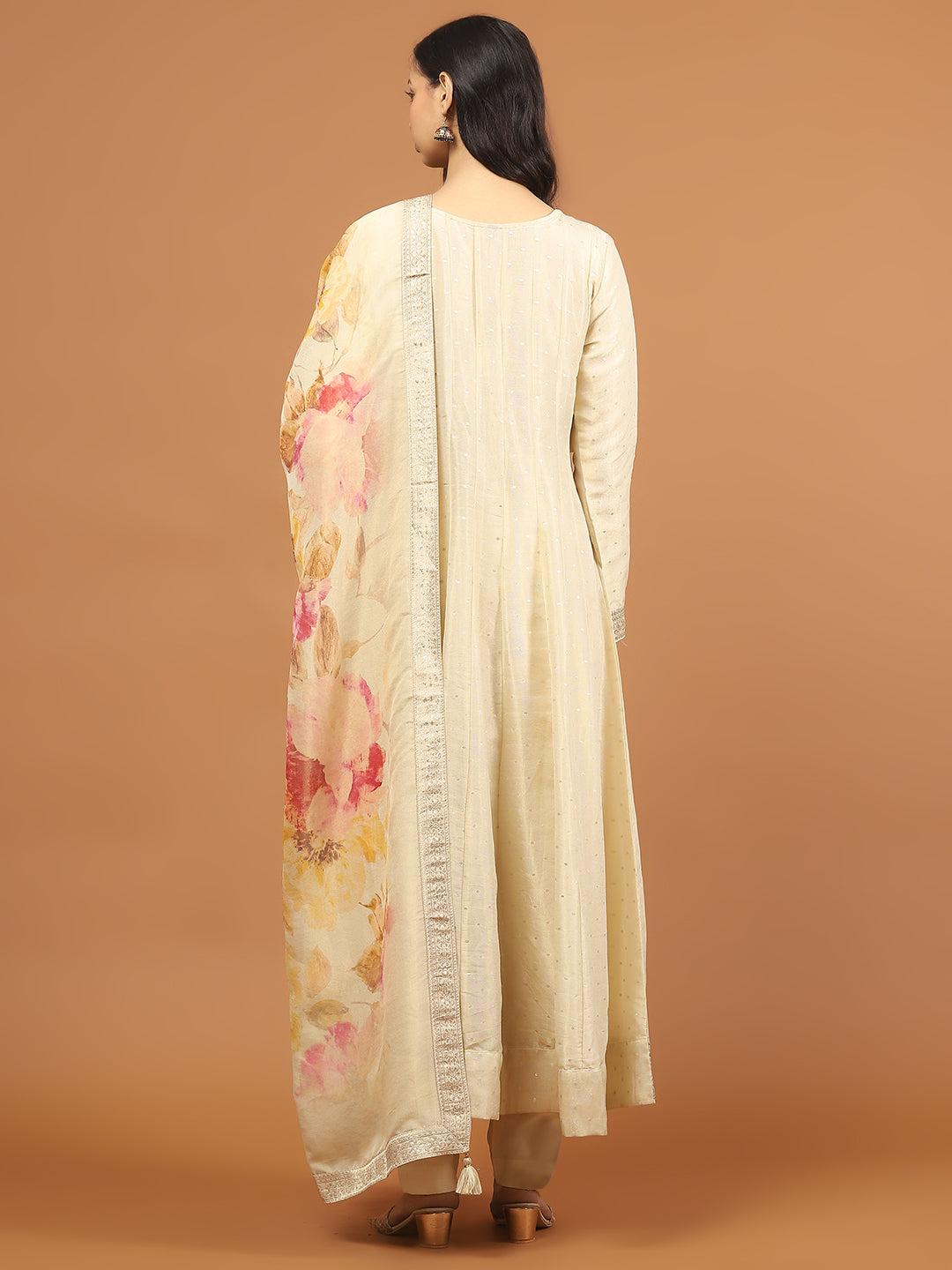 Embroidery Tissue Kurta With Pants &amp; Dupatta