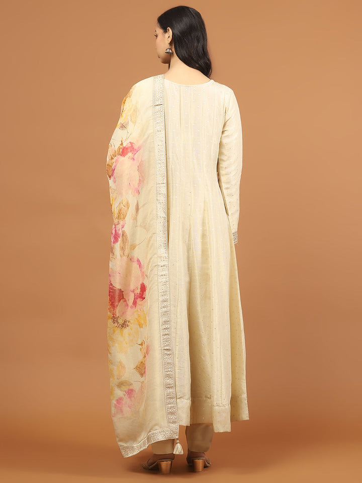 Embroidery Tissue Kurta With Pants &amp; Dupatta