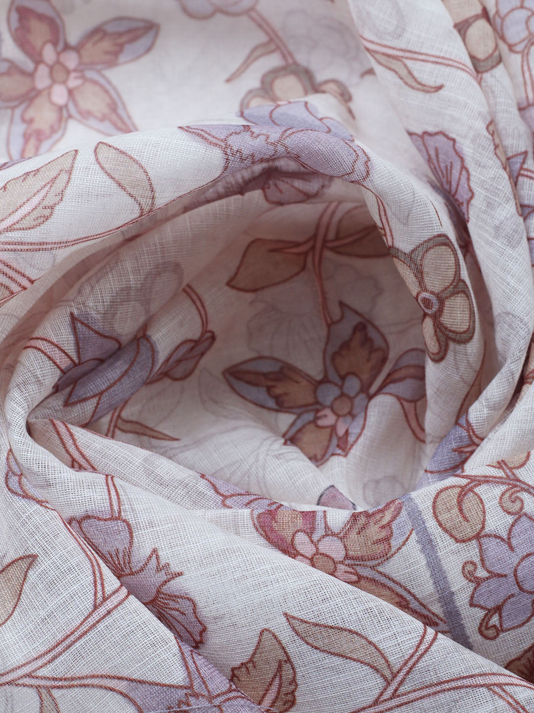 Printed Cotton Blend Unstitched Suit With Pant &amp; Dupatta