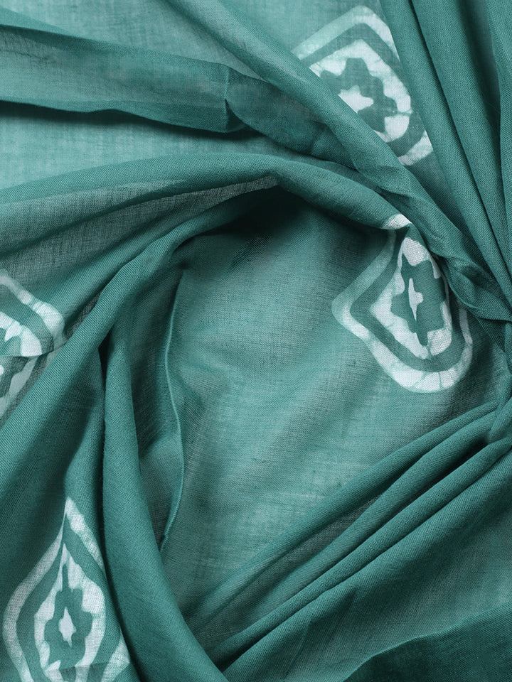 Printed Cotton Blend Unstitched Suit With Pant &amp; Dupatta