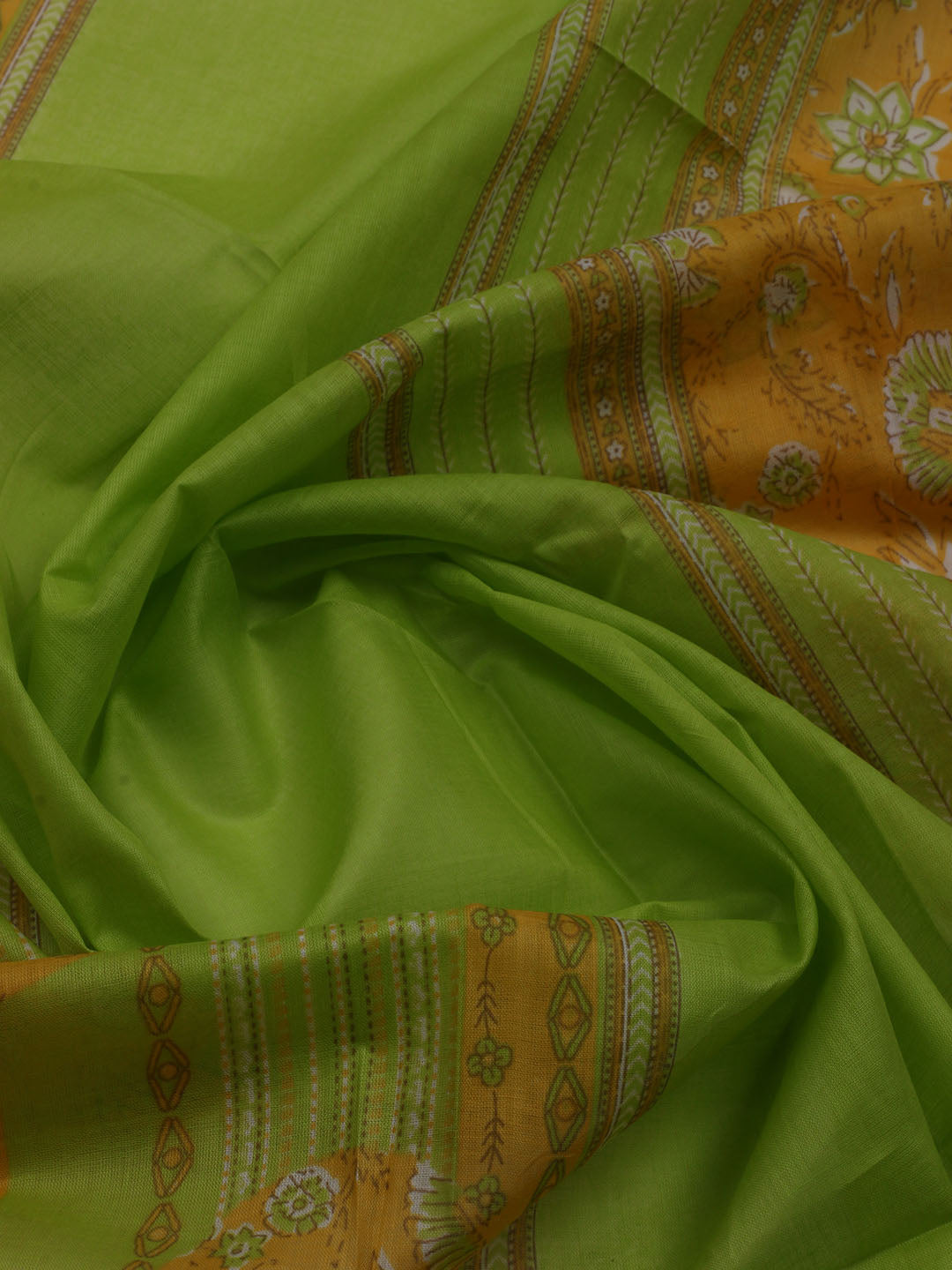 Printed Cotton Blend Unstitched Suit With Dupatta
