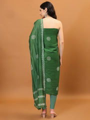 Batik Print Chanderi Unstitched Suit Piece With Dupatta