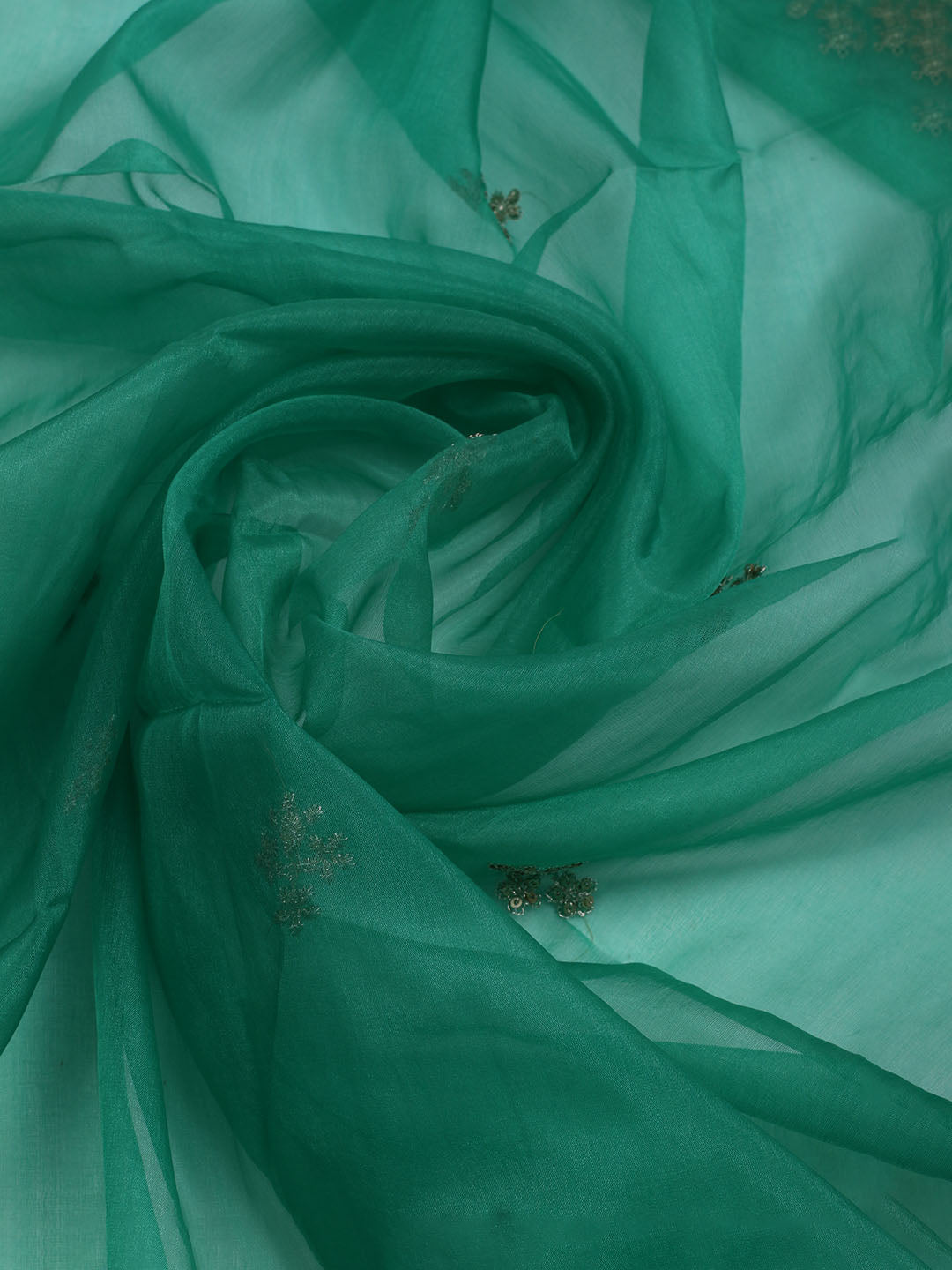 Embroidered Organza Unstitched Suit With Dupatta