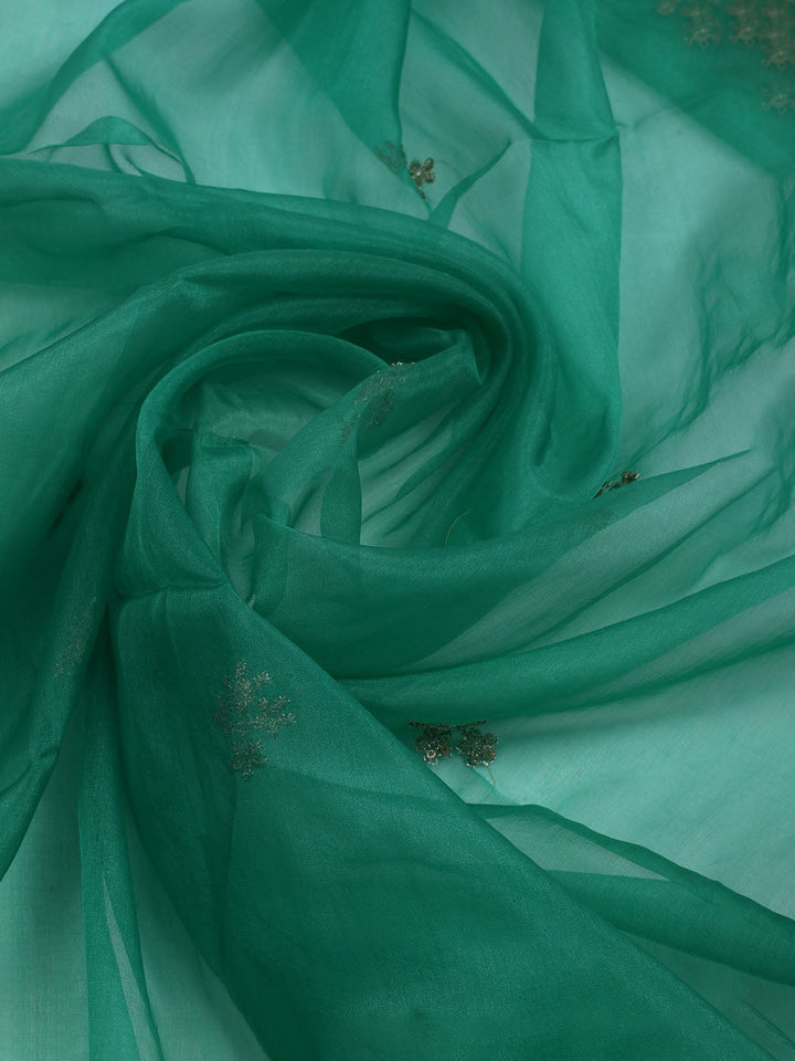 Embroidered Organza Unstitched Suit With Dupatta
