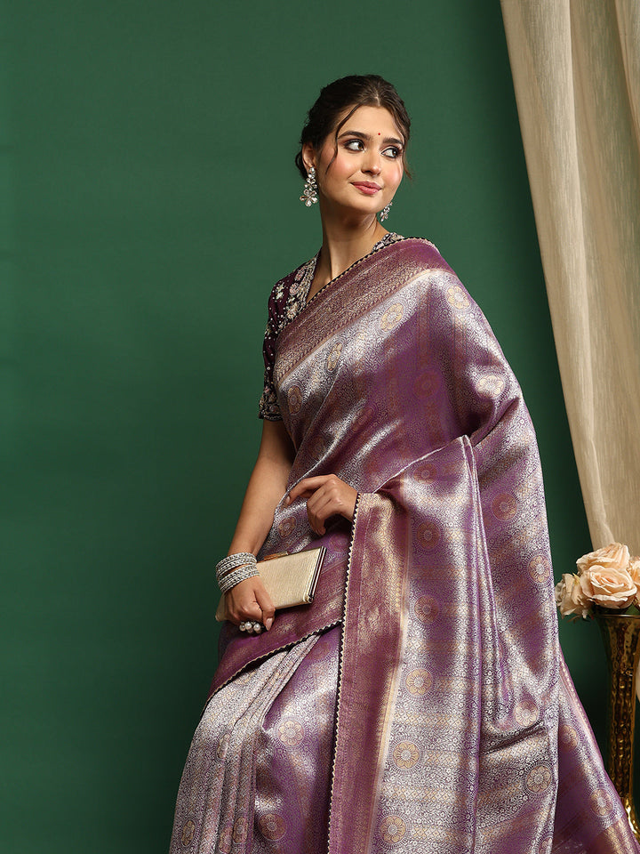 Embroidered Dola Silk Saree