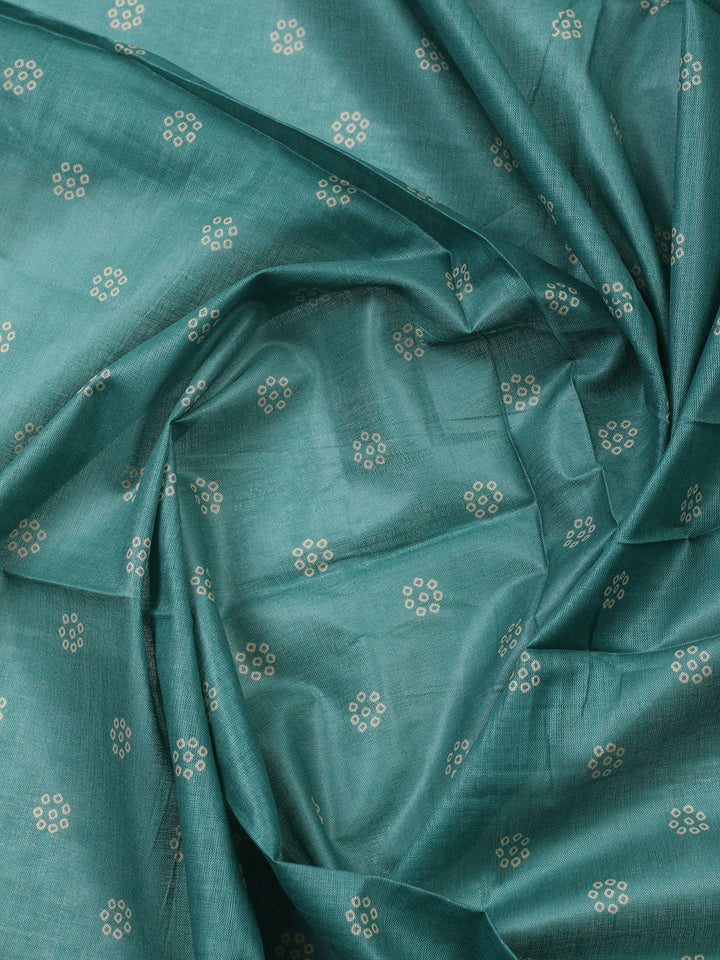 Printed Cotton Blend Unstitched Suit With Pant &amp; Dupatta
