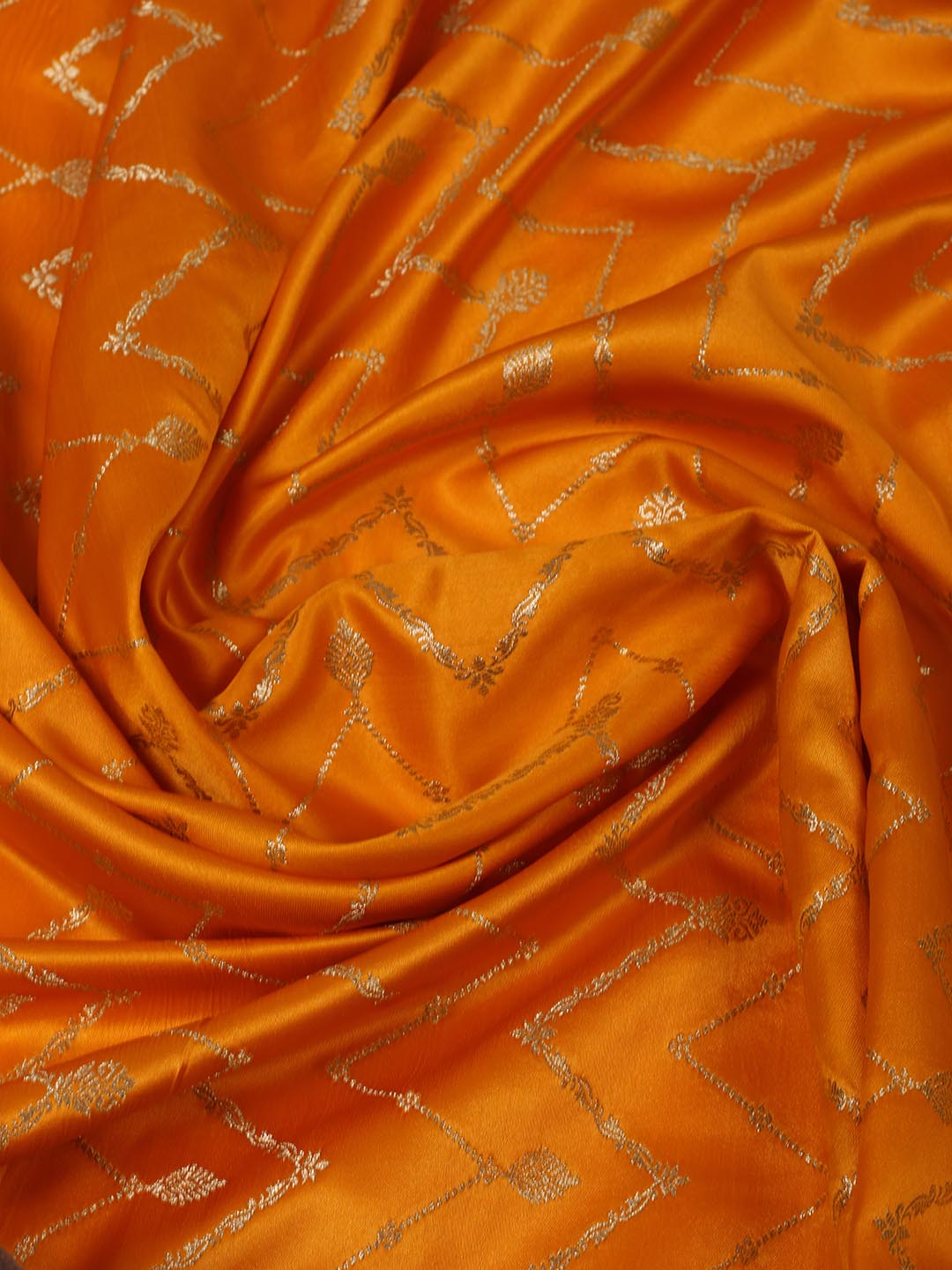 Woven Design &amp; Embellished Border Satin Saree