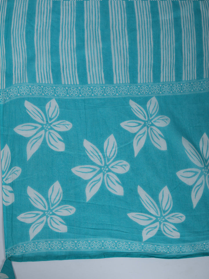 Printed Cotton Blend Kurta With Pant &amp; Dupatta