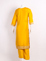 Banarasi Weave Tissue Kurta With Pants & Dupatta