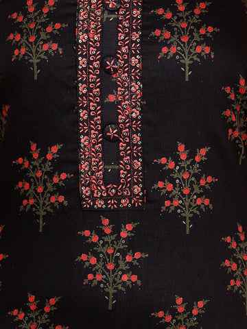 Cotton Printed Unstitched Suit Piece With Dupatta