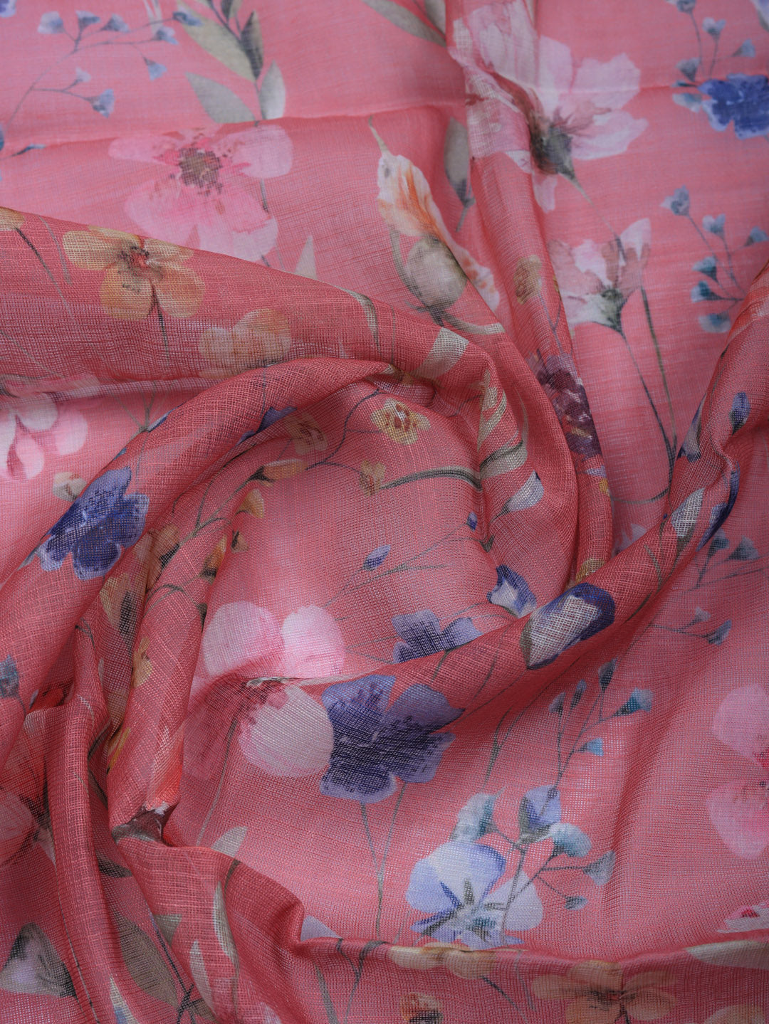 Embroidered Linen Blend Unstitched Suit With Pant &amp; Dupatta