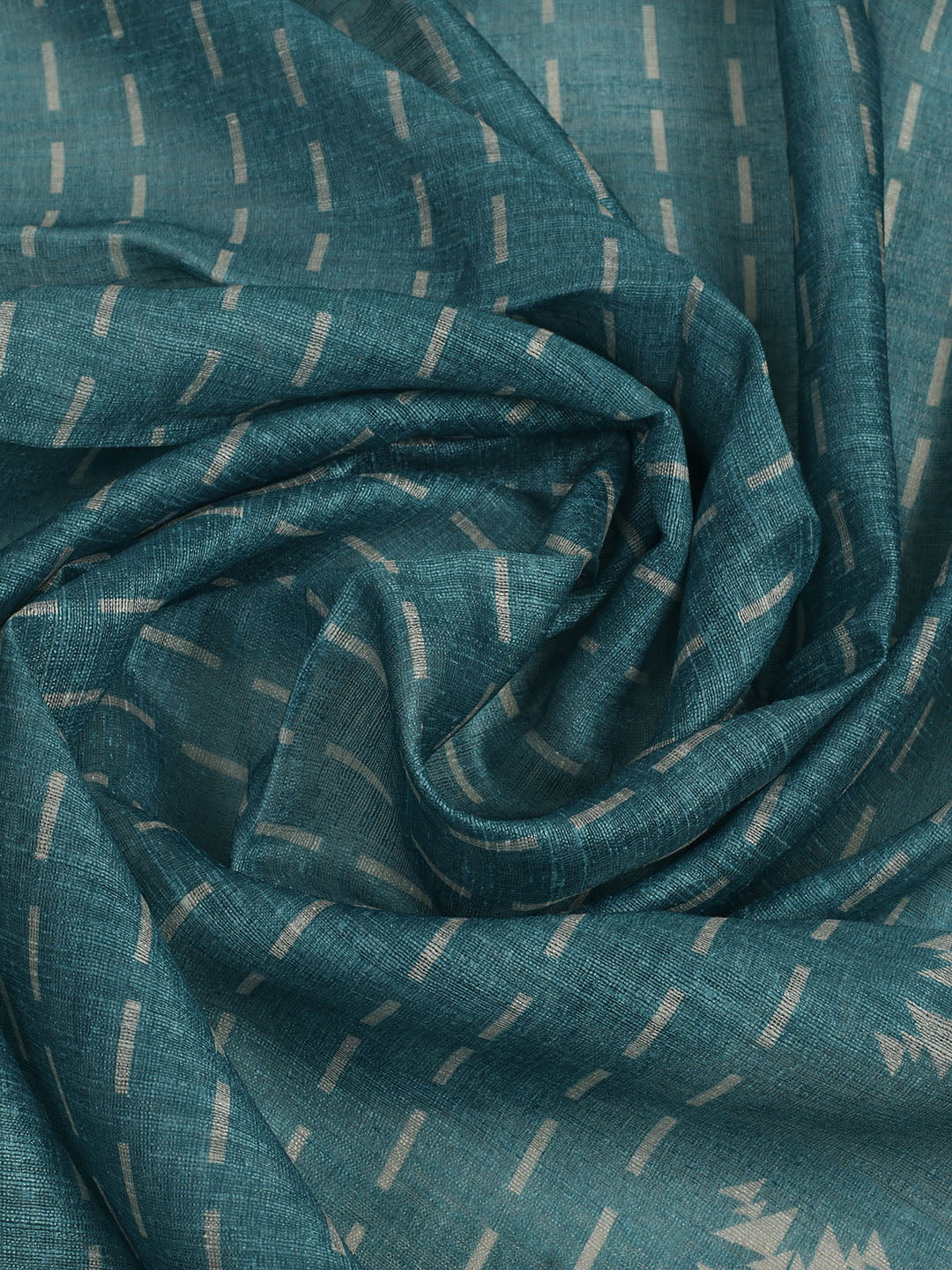 Printed Chanderi Unstitched Suit With Pant &amp; Dupatta