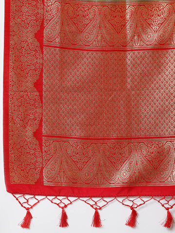 Zari Border Booti Handloom Woven Saree