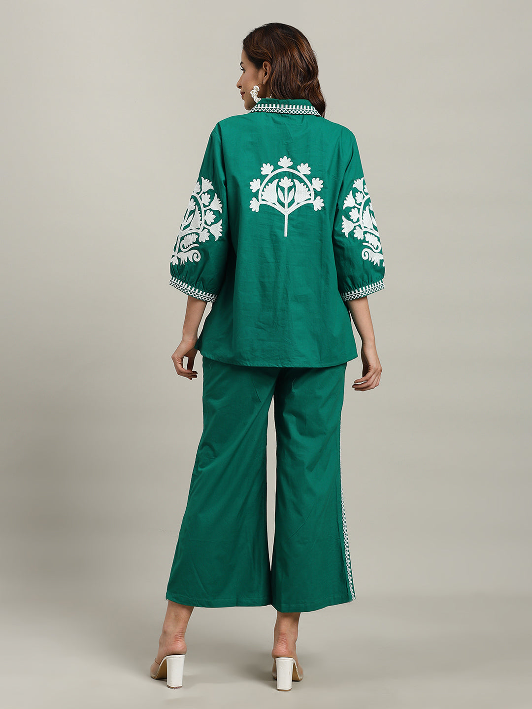 Printed Cotton Blend Kurta With Palazzo