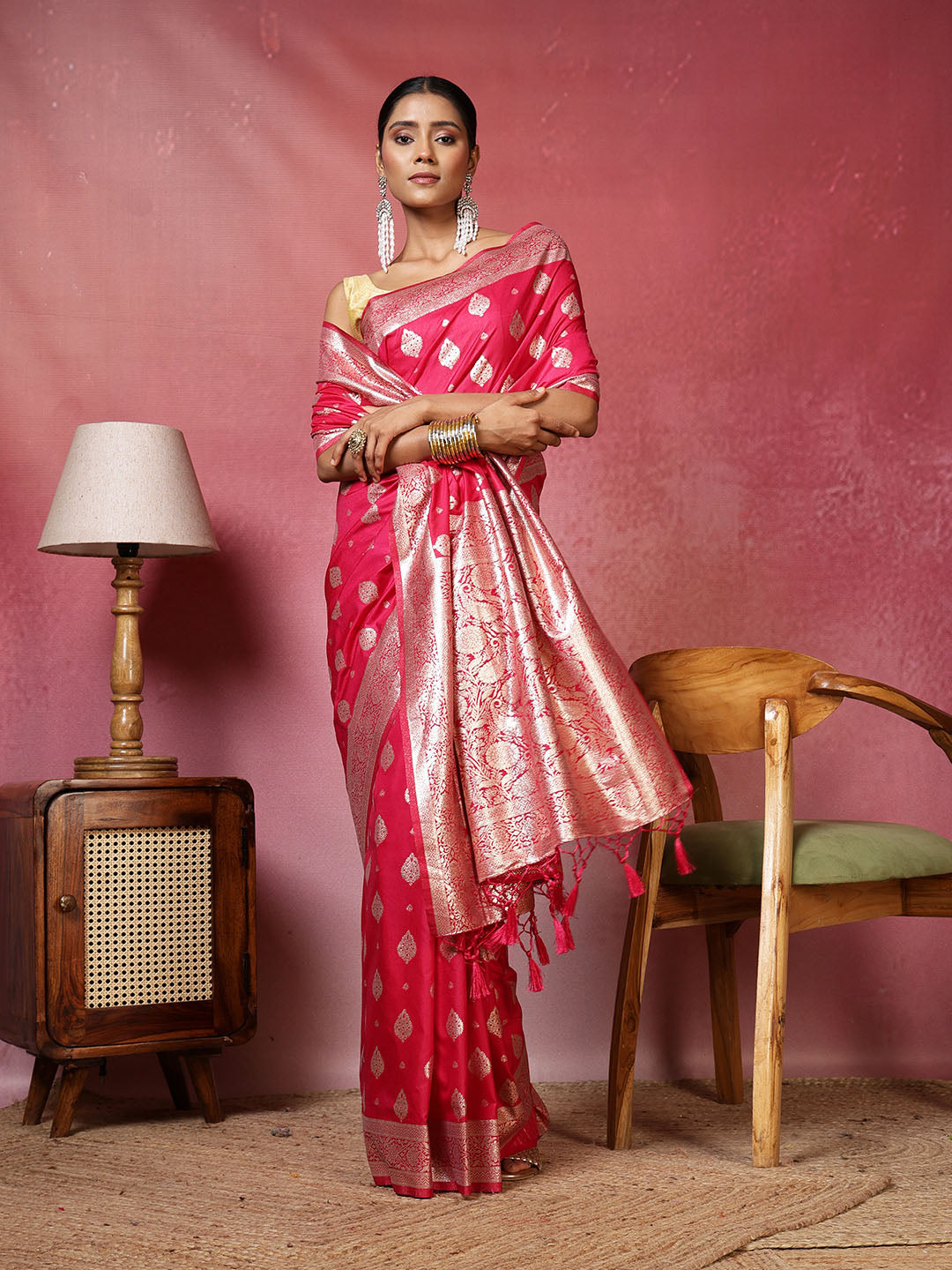 Zari Border Woven Art Silk Saree