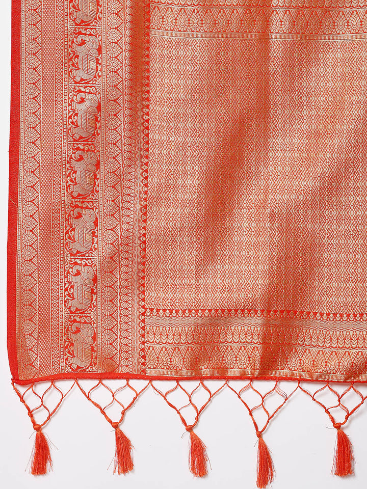 Zari Border Booti Handloom Woven Saree