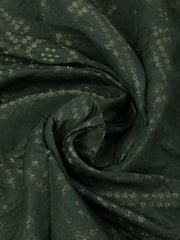 Embroidered Chanderi Pink Unstitched Suit With Pant & Dupatta