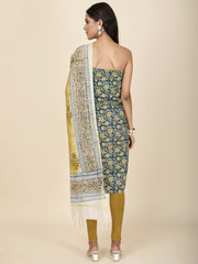 Schiffli Printed Cotton Unstitched Suit Piece With Dupatta