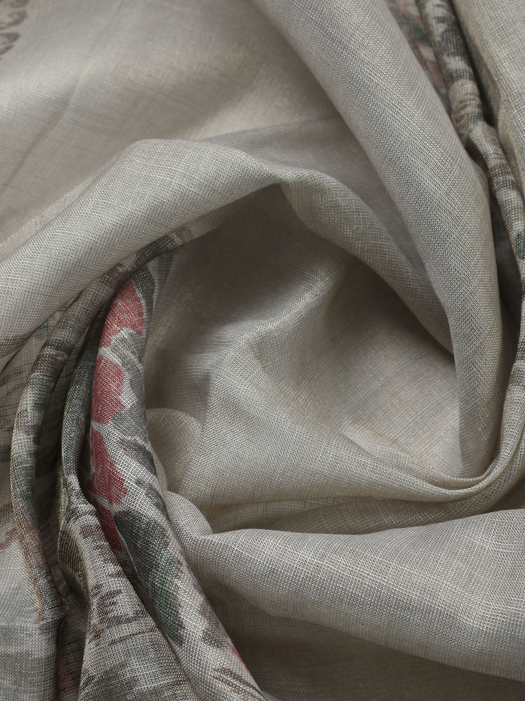 Embroidered Linen Blend Unstitched Suit With Pant &amp; Dupatta