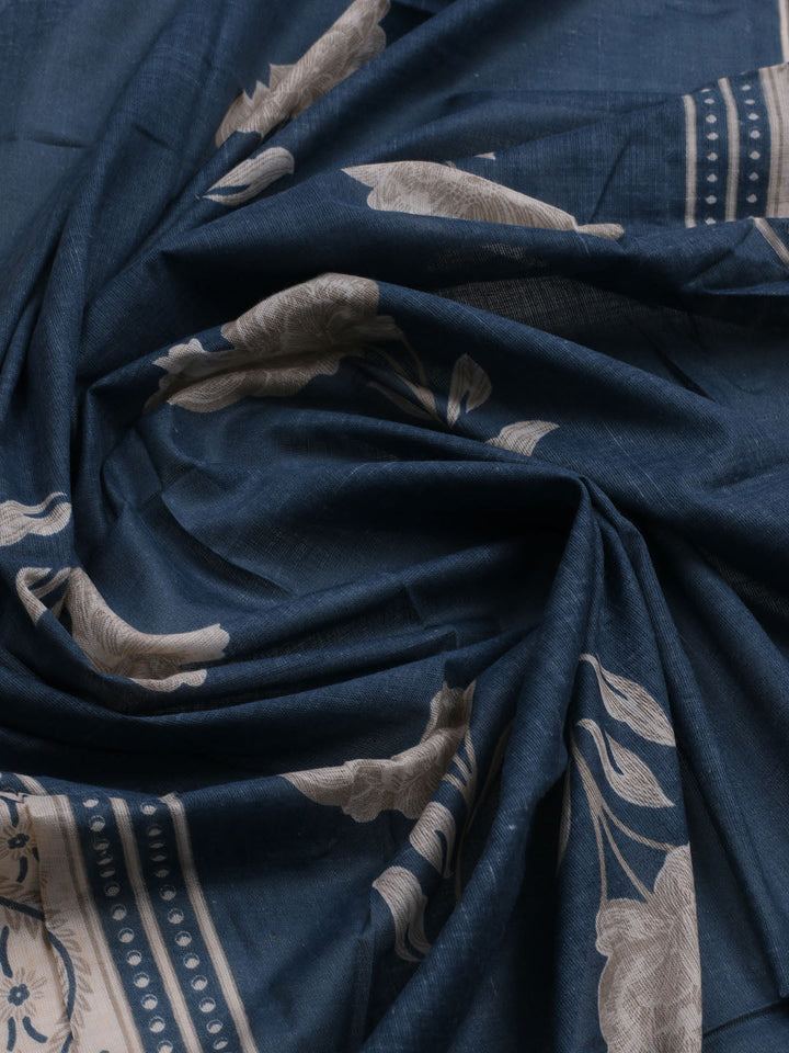 Printed Cotton Blend Unstitched Suit With Dupatta