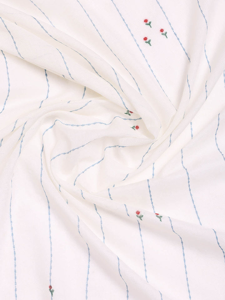 Printed Cotton Blend Unstitched Suit With Dupatta