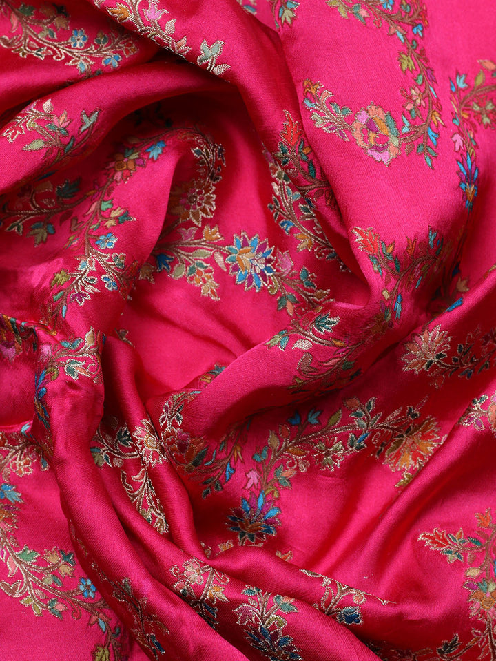 Woven Design Satin Unstitched Suit With Pant &amp; Dupatta
