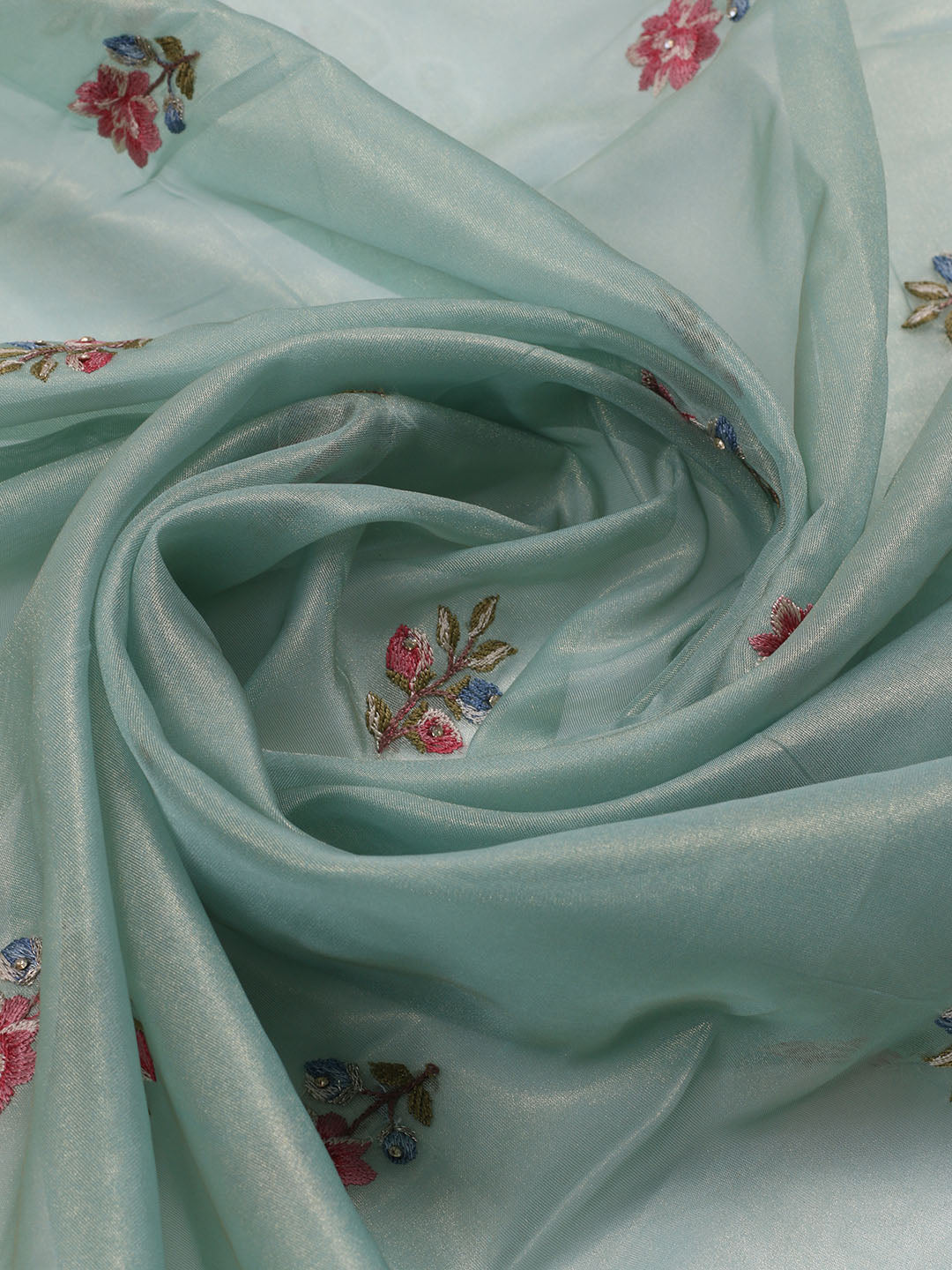 Embroidered Organza Unstitched Suit With Dupatta