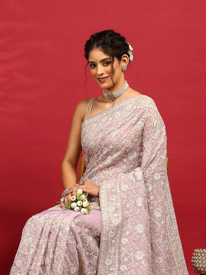 Embroidered Georgette Saree