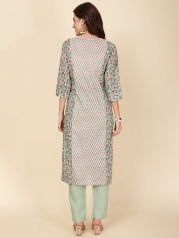 Printed Cotton Kurta Set