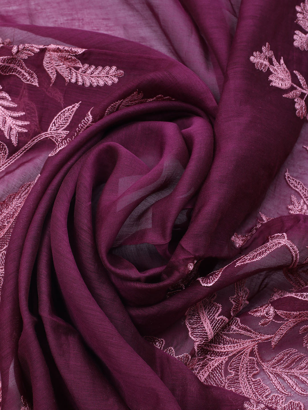 Embroidered Chanderi Unstitched Suit With Dupatta