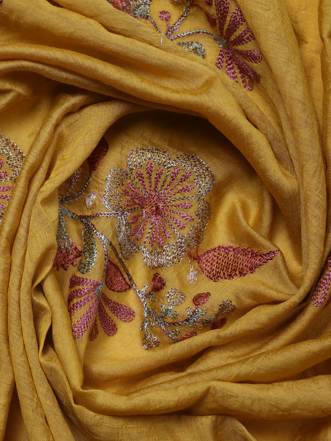 Embroidered Cotton Blend Unstitched Suit With Pant &amp; Dupatta