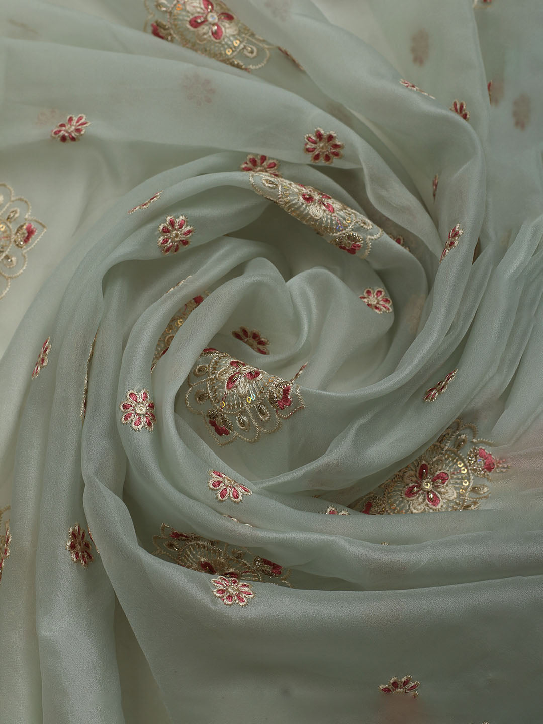 All over Embroidered Organza Unstitched Suit With Dupatta